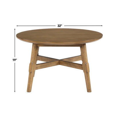 Bred 32" Round Solid Wood Coffee Table