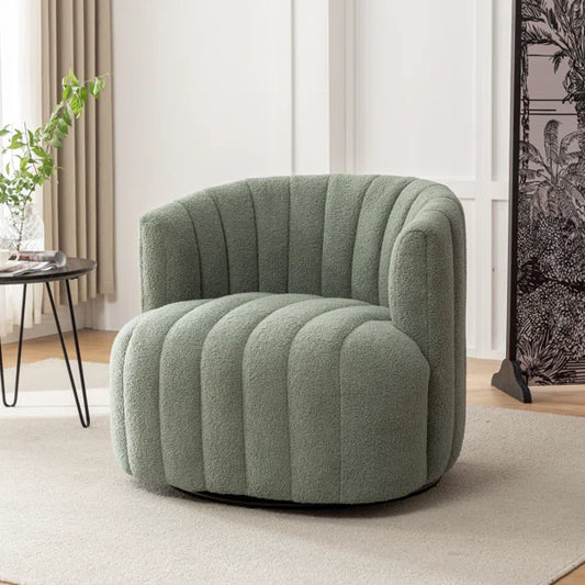 Benette Upholstered Swivel Barrel Chair
