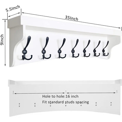 White Rack Wall Mount With Shelf