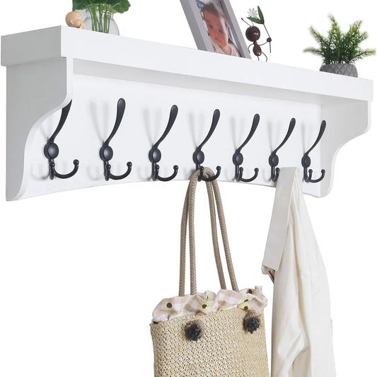 White Rack Wall Mount With Shelf
