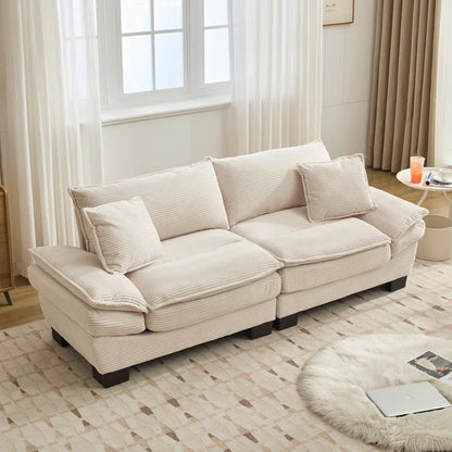 Modern Corduroy Loveseat Sofa