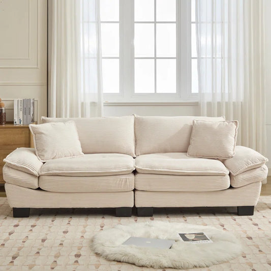 Modern Corduroy Loveseat Sofa