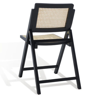 Black Rattan Folding Dining Chair