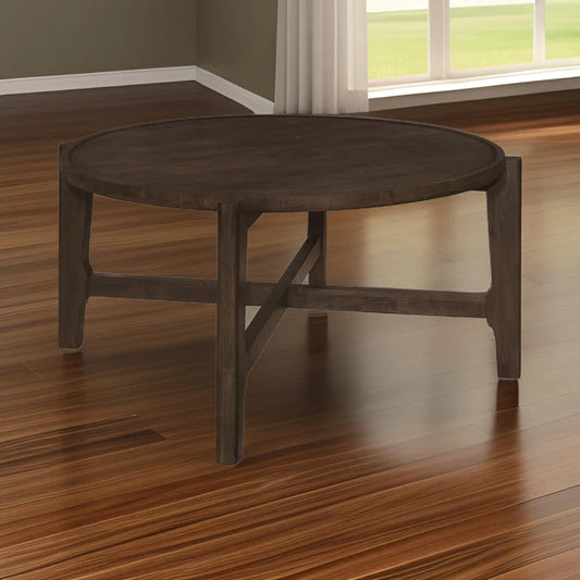 Dark Brown 38-Inch Top Round Coffee Table