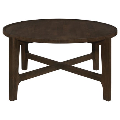 Dark Brown 38-Inch Top Round Coffee Table