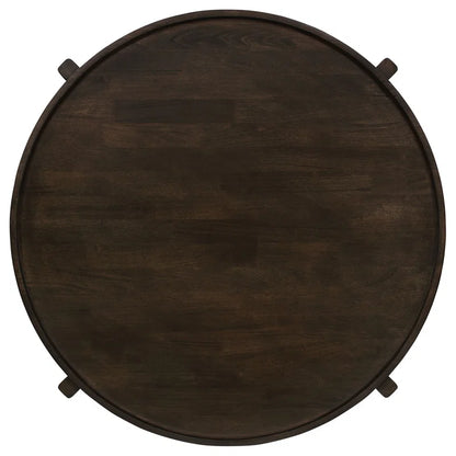 Dark Brown 38-Inch Top Round Coffee Table