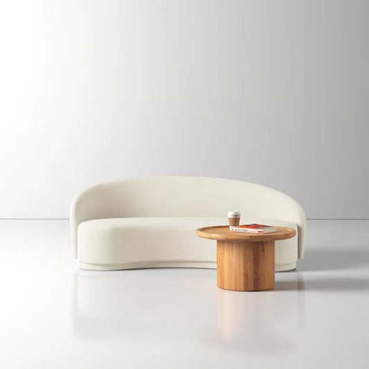 Modern Curve Boucle Upholstered Sofa