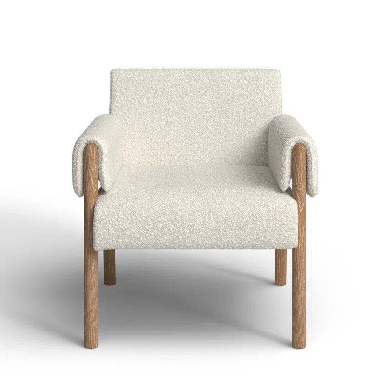 Brown Twill Upholstered Armchair