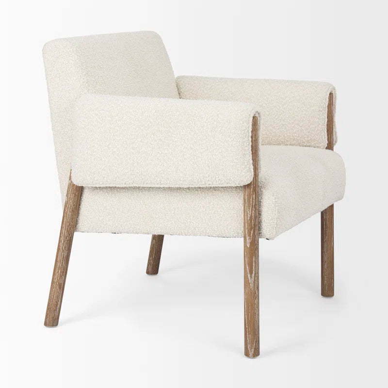 Brown Twill Upholstered Armchair