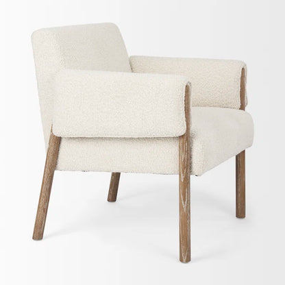 Brown Twill Upholstered Armchair