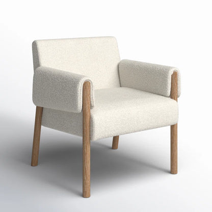 Brown Twill Upholstered Armchair