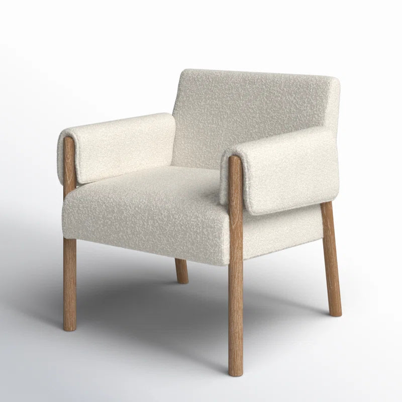 Brown Twill Upholstered Armchair