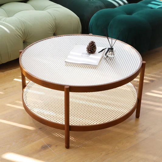 Fluted Glass Top Coffee Table