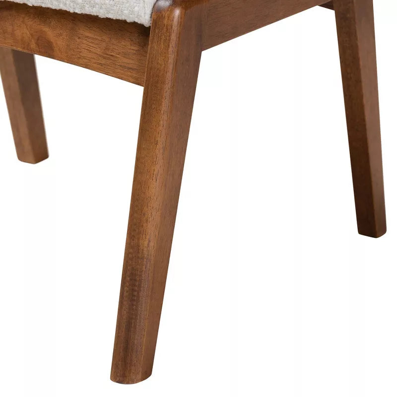 Roxxy Boucle Upholstered and Wood Ottoman