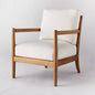 Ahom Ladder Back Wood Arm Accent Chair