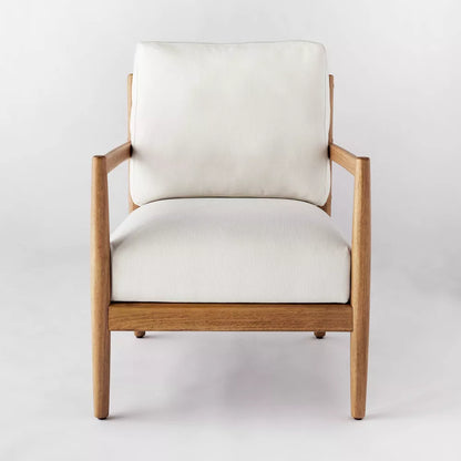 Ahom Ladder Back Wood Arm Accent Chair