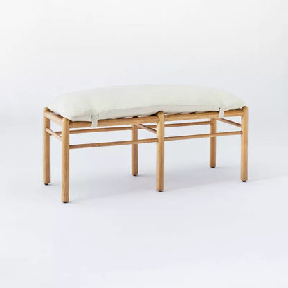 Emery Wood and Upholstered Bench