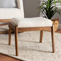 Roxxy Boucle Upholstered and Wood Ottoman