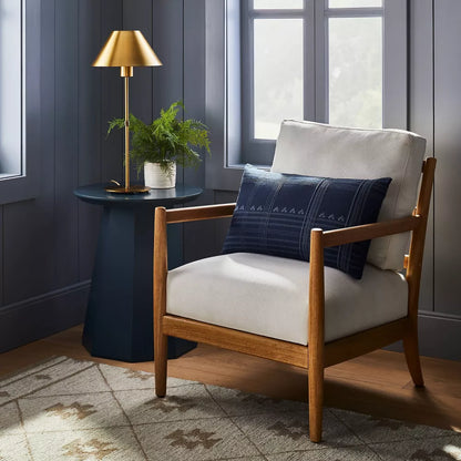 Ahom Ladder Back Wood Arm Accent Chair