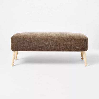 Natural Wood Upholstered Wooden Bench