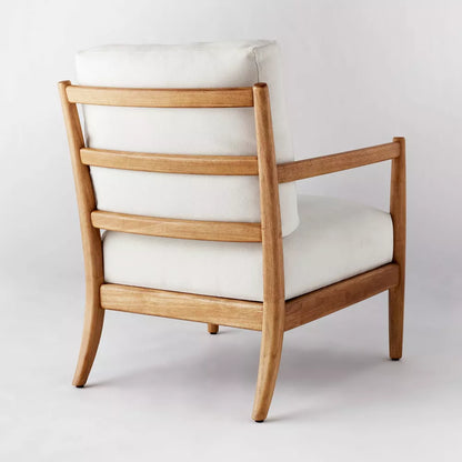 Ahom Ladder Back Wood Arm Accent Chair