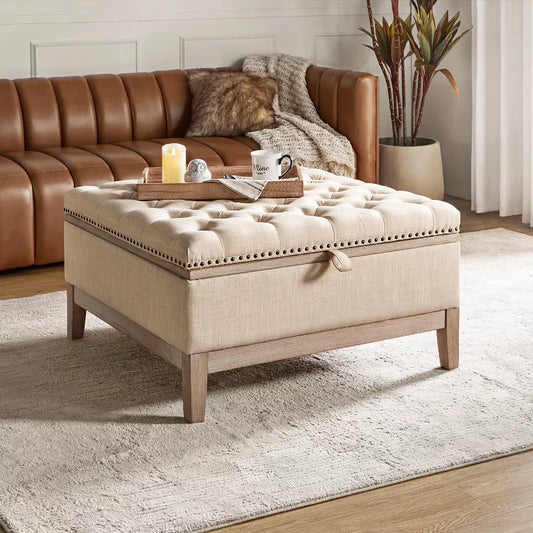 Florra Upholstered Storage Cocktail Ottoman