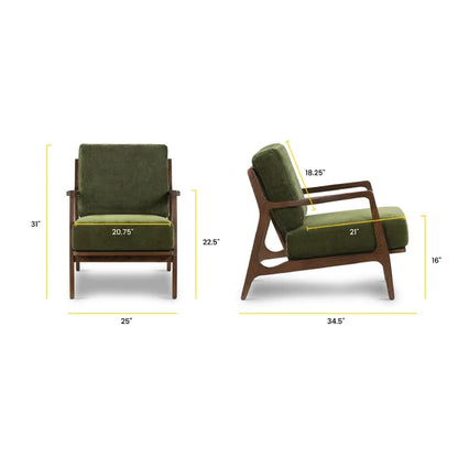 Rae Fabric Upholstered Lounge Armchair