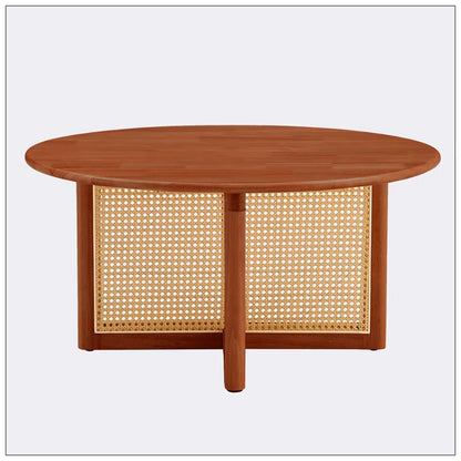 Solid Teak Wood Framed Coffee Table