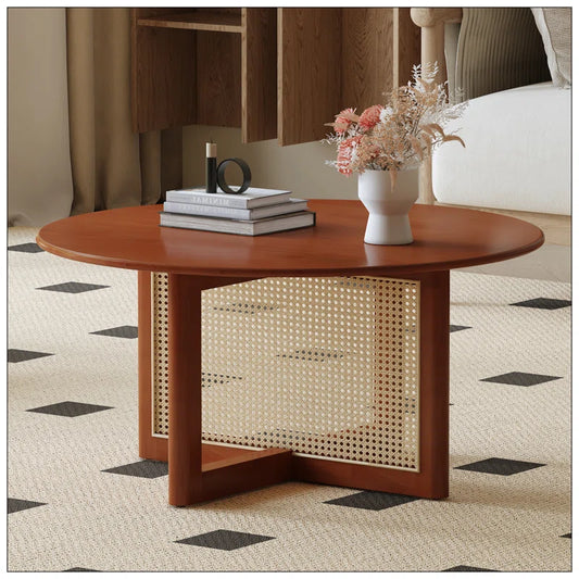 Solid Teak Wood Framed Coffee Table