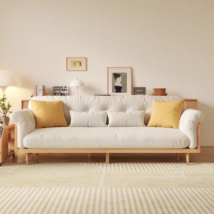 Square Arm Tufted Upholstered Sofa
