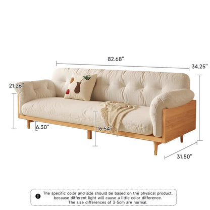 Square Arm Tufted Upholstered Sofa