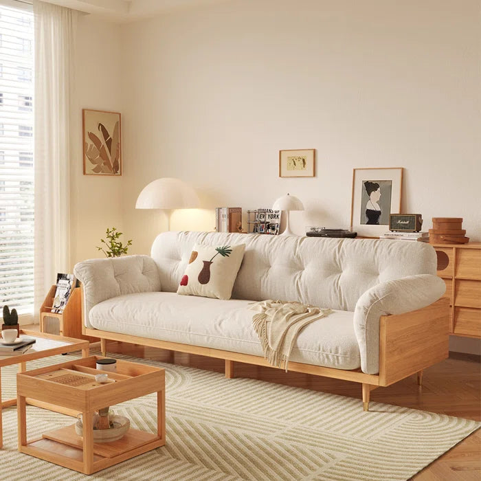 Square Arm Tufted Upholstered Sofa