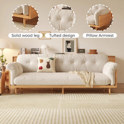 Square Arm Tufted Upholstered Sofa