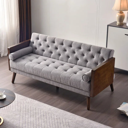 Wide Cushion Back Upholstered Tuxedo Arm Sofa Cum Bed