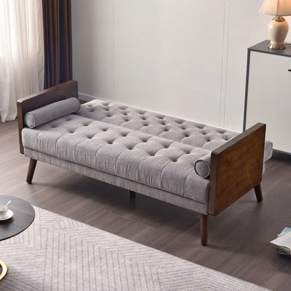 Wide Cushion Back Upholstered Tuxedo Arm Sofa Cum Bed