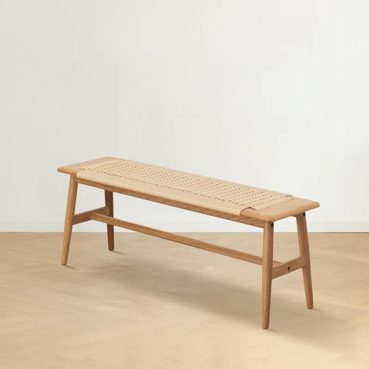 Handwoven Solid Wood Bench