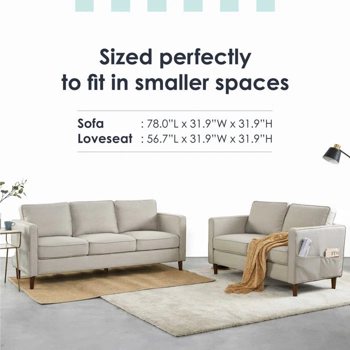 Sand Square Arm Sofa