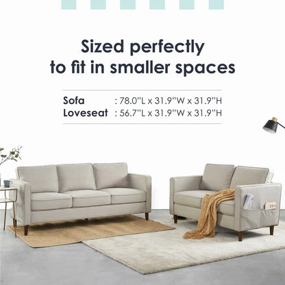 Sand Square Arm Sofa