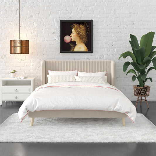 Velvet Haven Wingback Bed