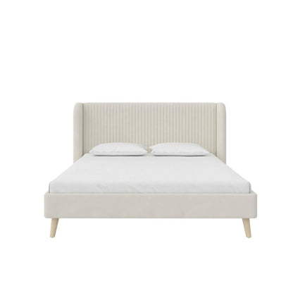 Velvet Haven Wingback Bed