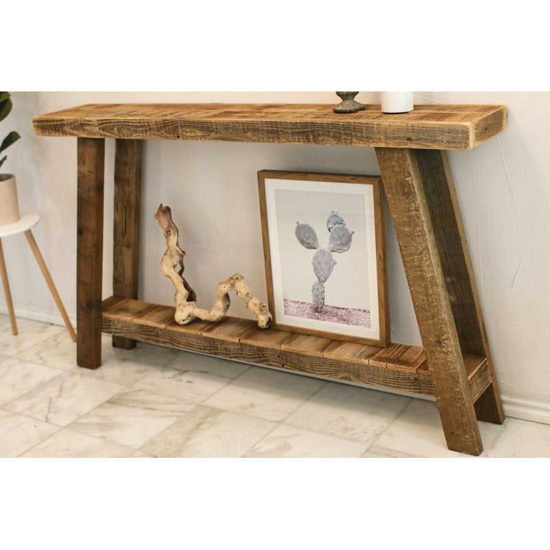 Rustic Charm 60'' Solid Wood Console Table with Storage