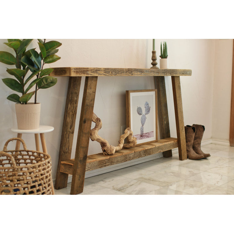 Rustic Charm 60'' Solid Wood Console Table with Storage
