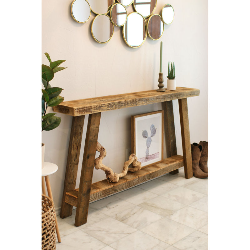Rustic Charm 60'' Solid Wood Console Table with Storage