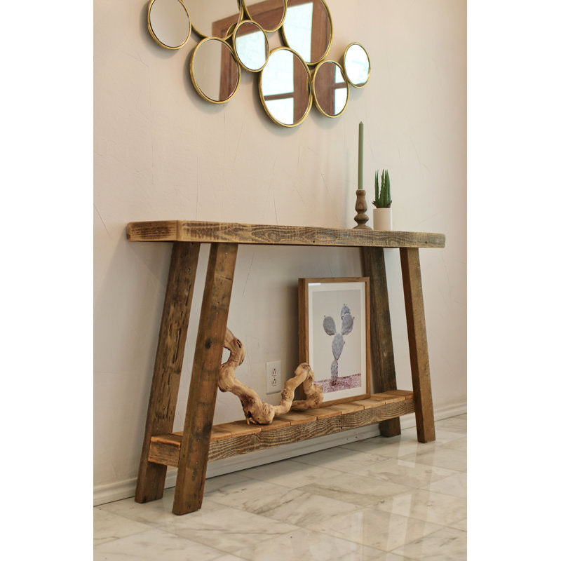 Rustic Charm 60'' Solid Wood Console Table with Storage