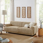 Je'ville Tan Boucle Square Arm Sofa