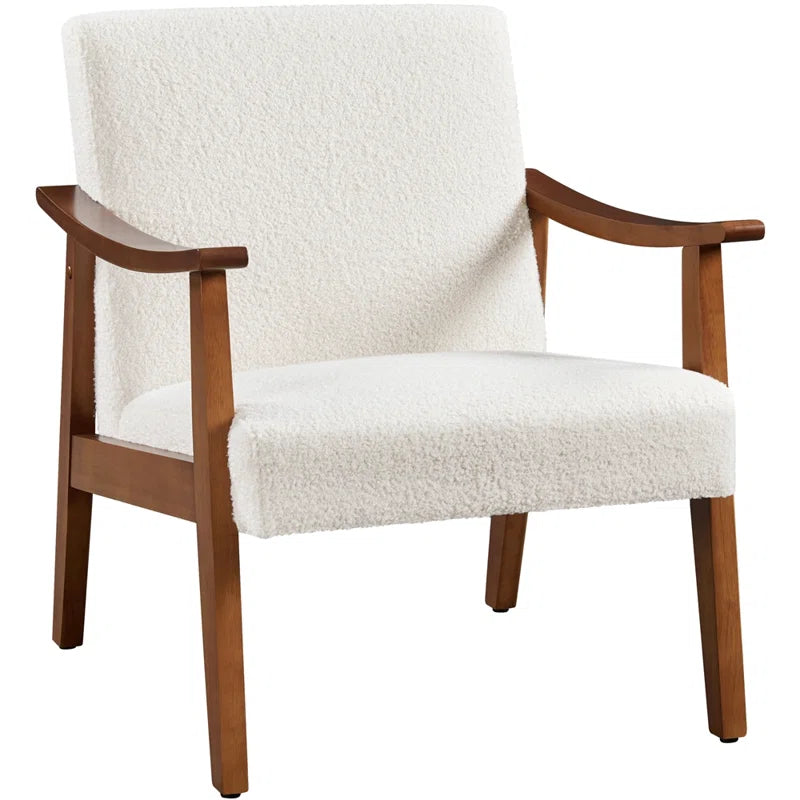 Mid-century Curved Upholstered Armchair