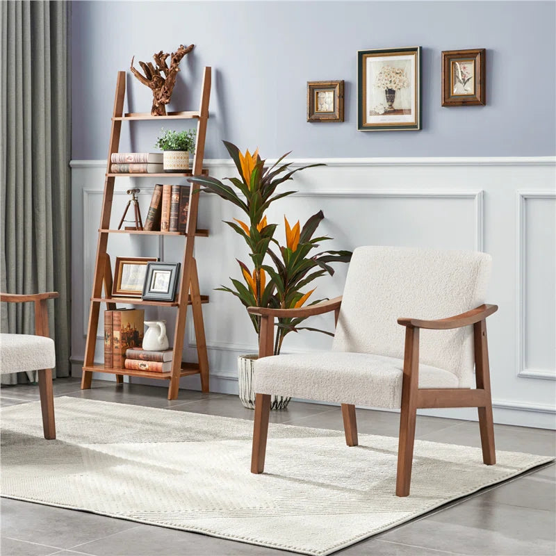 Mid-century Curved Upholstered Armchair