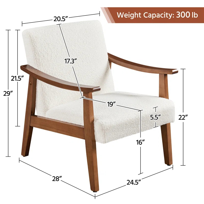 Mid-century Curved Upholstered Armchair