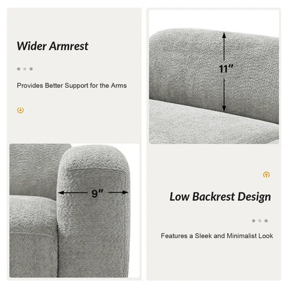 Modern Bouclé Upholstered Sofa with Solid Wood Base