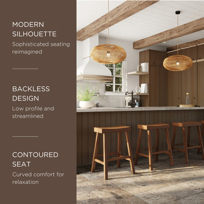 Vincent Backless Saddle Barstool